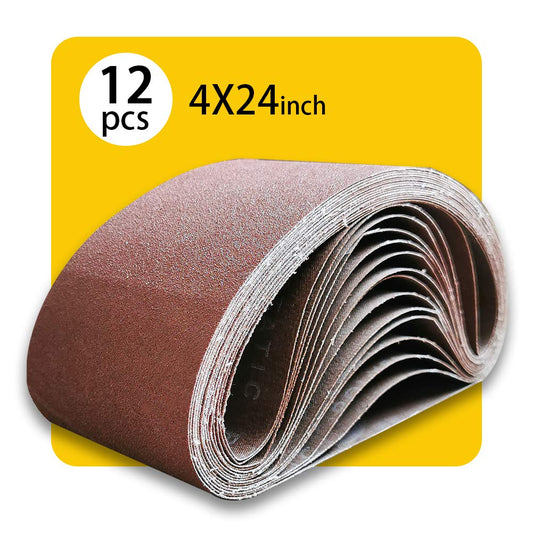 "TPmax 4x24 Inch 80 Grit Sanding Belt – Premium Aluminum Oxide, 12 Pack"